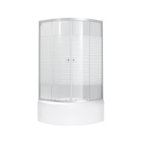 Душевая кабина Lidz Wieza SC80x80.SAT.HIGH.L, стекло Linie 4 мм + поддон с панелью Kupala