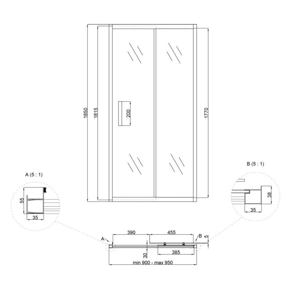 Душевая дверь в нишу Lidz Zycie SD90x185.CRM.FR