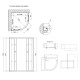 Набір Lidz Душова кабіна Latwa SC90x90.SAT.MID.GR напівкругла, скло тоноване 4 мм + Душовий піддон Kapielka ST90x90x26, з панеллю