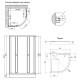 Набір Lidz Душова кабіна Latwa SC80x80.SAT.LOW.GR, напівкругла, скло тоноване 4 мм + Душовий піддон Kapielka ST80x80x15