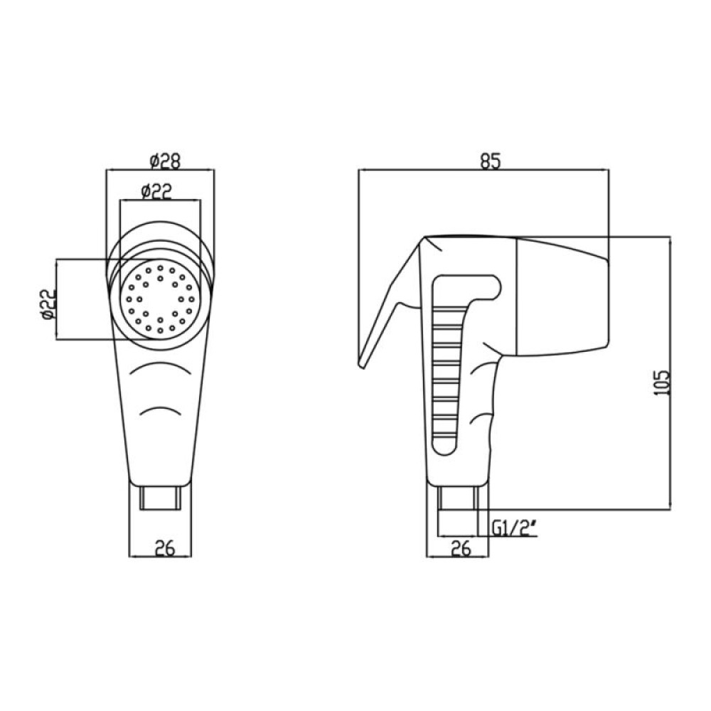Лійка для гігієнічного душу Lidz (CRM) - 51 30 000 00