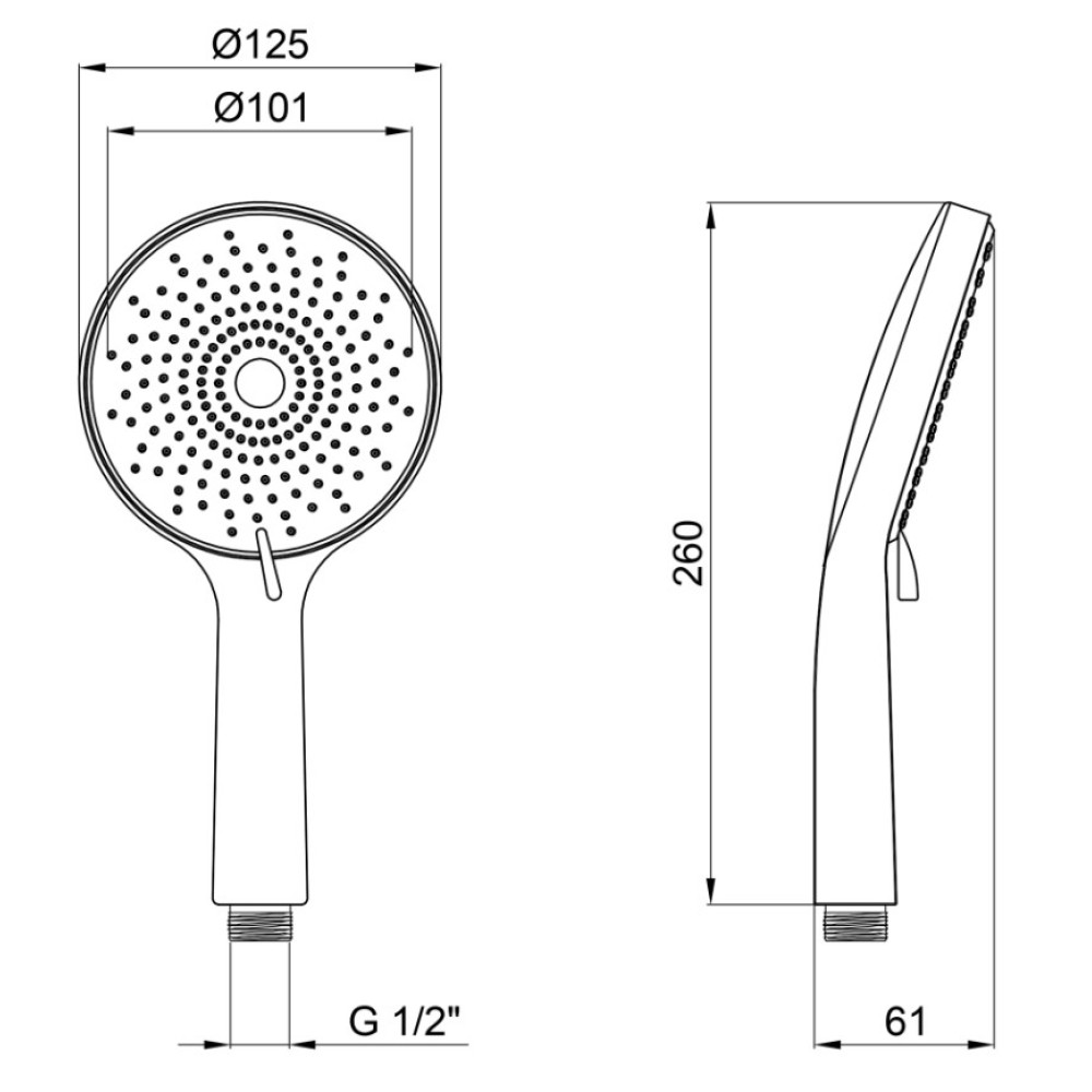 Лейка для ручного душа Lidz Niagara 32 120 мм, Graphite округлая LDNIA32GRP48536