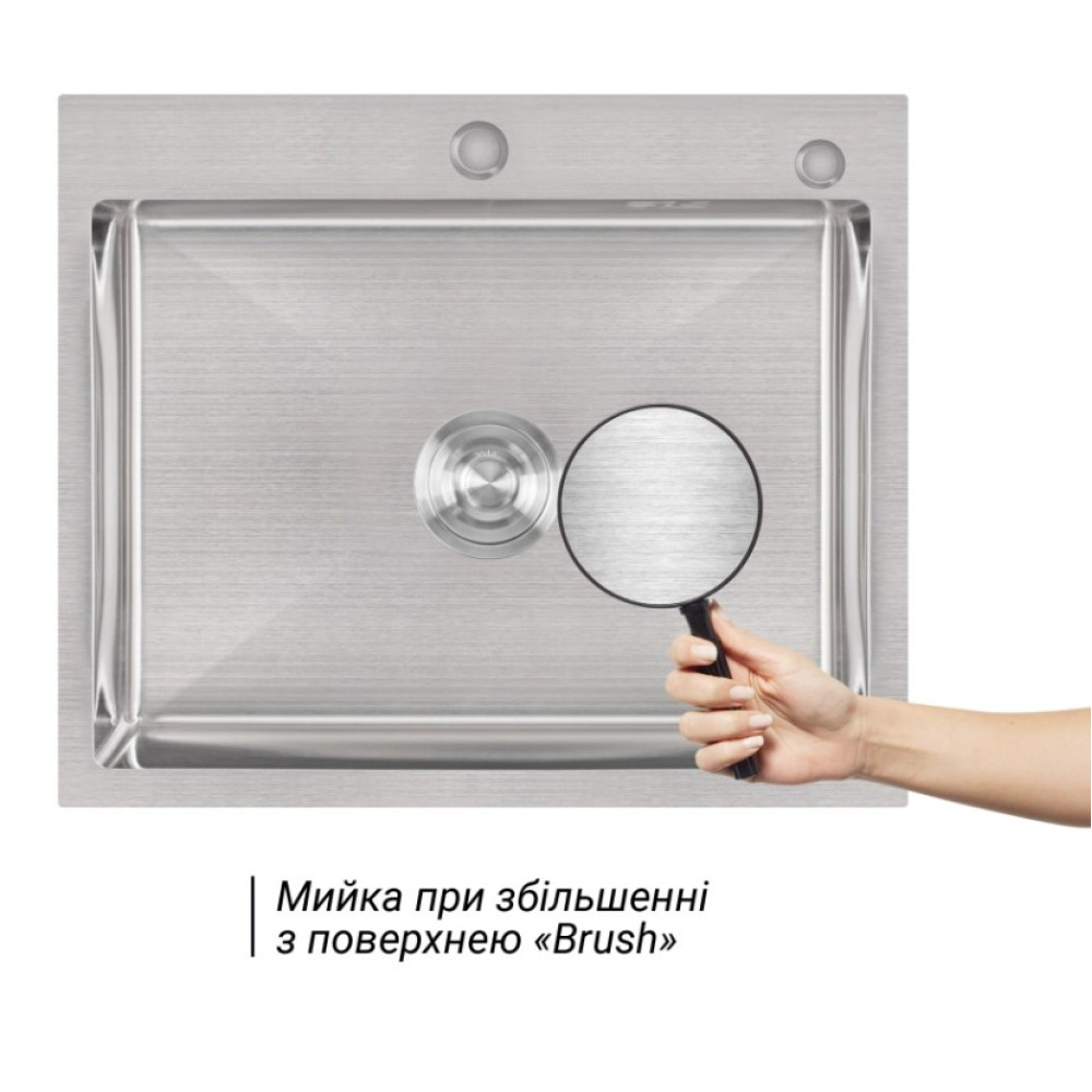 Кухонна мийка Lidz H6050 Brush 3.0 / 1.0 мм (LIDZH6050BRU3010)
