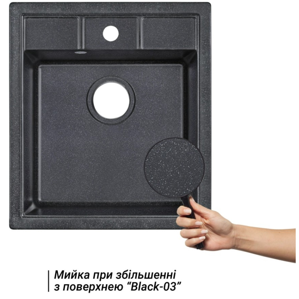 Кухонна мийка Lidz 460х515 / 200 BLA-03 (LIDZBLA03460515200)