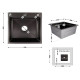 Кухонна мийка Lidz H5050B PVD 3.0/1.0 мм LDH5050BPVD3008
