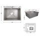 Кухонна мийка Lidz H6050G PVD 3.0/1.0 мм LDH6050GPVD3008