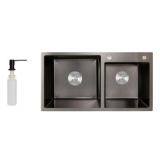 Кухонная мойка Lidz H7843 PVD 3.0/1.0 мм LDH7843BPVD45586