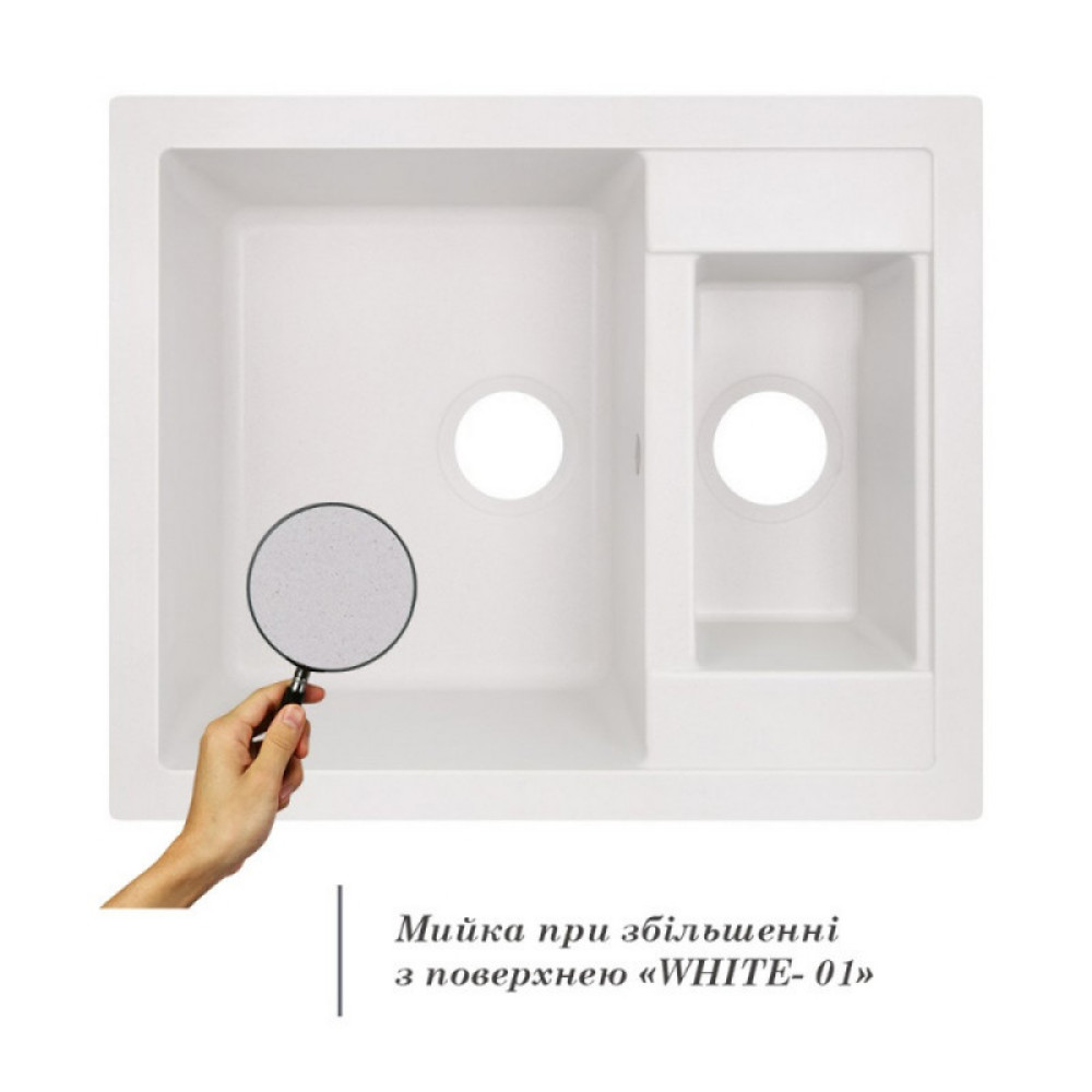 Кухонна мийка Lidz 615x500 / 200 WHI-01 (LIDZWHI01615500200)