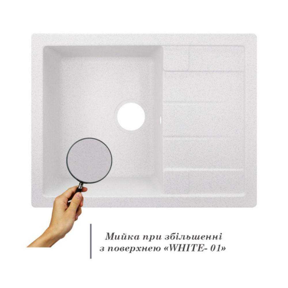 Кухонна мийка Lidz 650x500 / 200 WHI-01 (LIDZWHI01650500200)
