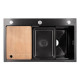Кухонна мийка інтегрована Lidz Handmade H7545B Decor Black PVD Honeycomb 3,0/1,0 мм LDH7545BDECPVD48373