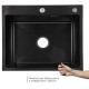 Кухонная мойка встроенная Lidz Handmade H6050HB Decor Black PVD Honeycomb 2,5/0,5 мм LDH6050BDECPVD48371