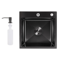 Мийка для кухні інтегрована Lidz Handmade H4545HB Decor Black PVD Honeycomb 2,5/0,5 мм LDH4545HDECBLM49438