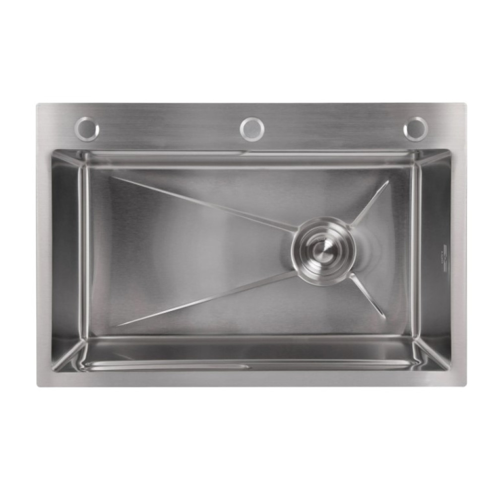 Мойка для кухни встроенная Lidz Handmade H6845 Brushed Steel 3,0/1,0 мм LDH6845BRU49455