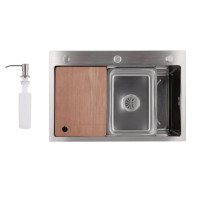 Мойка для кухни встроенная Lidz Handmade H6845 Brushed Steel 3,0/1,0 мм LDH6845BRU49455