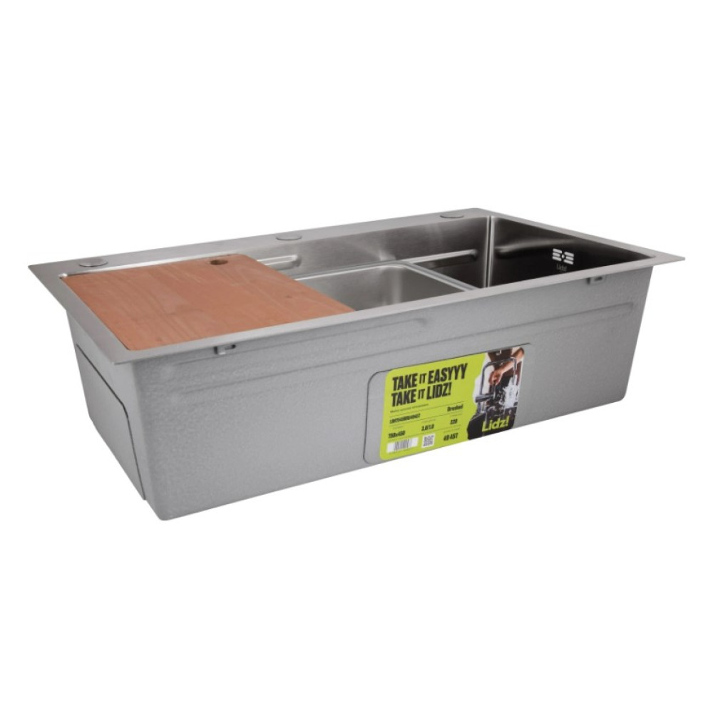 Мийка для кухні інтегрована Lidz Handmade H7545 Brushed Steel 3,0/1,0 мм LDH7545BRU49457