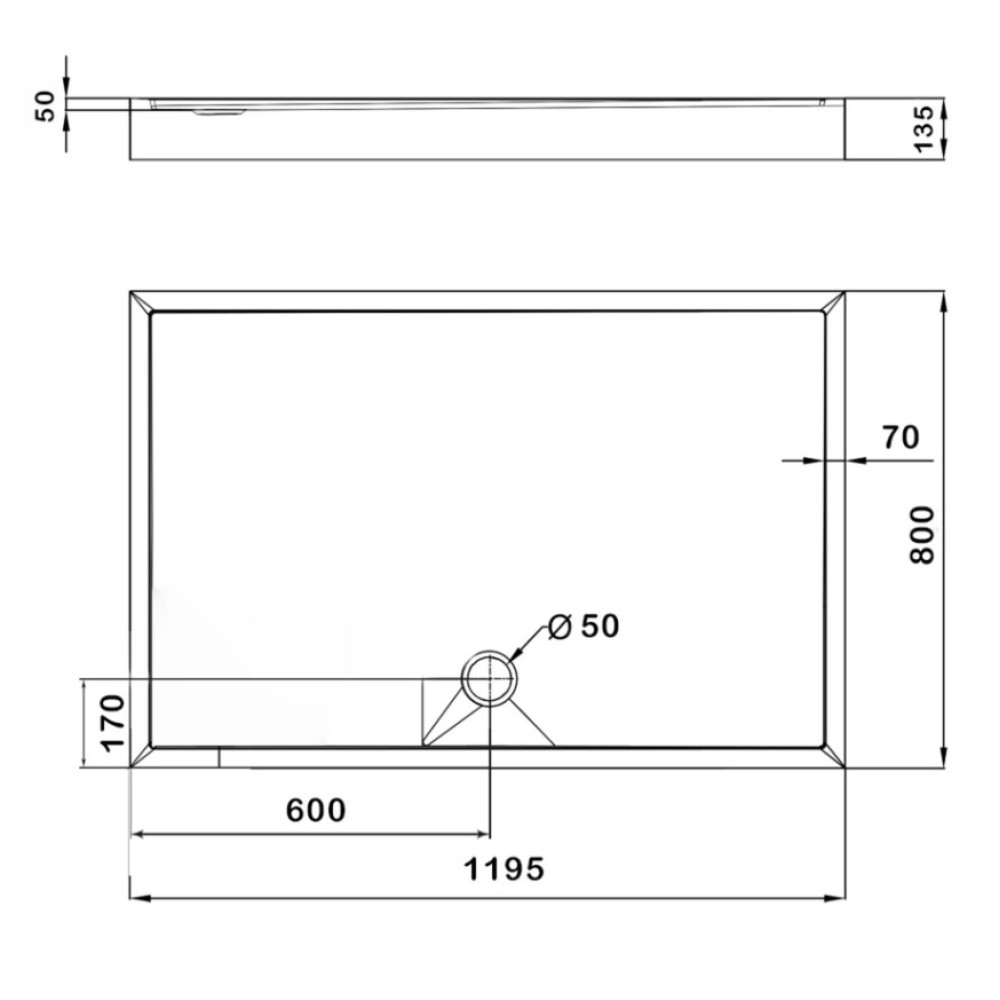 Душевой поддон Lidz Kapielka ST120x80х14, прямоугольный LKAST1208014