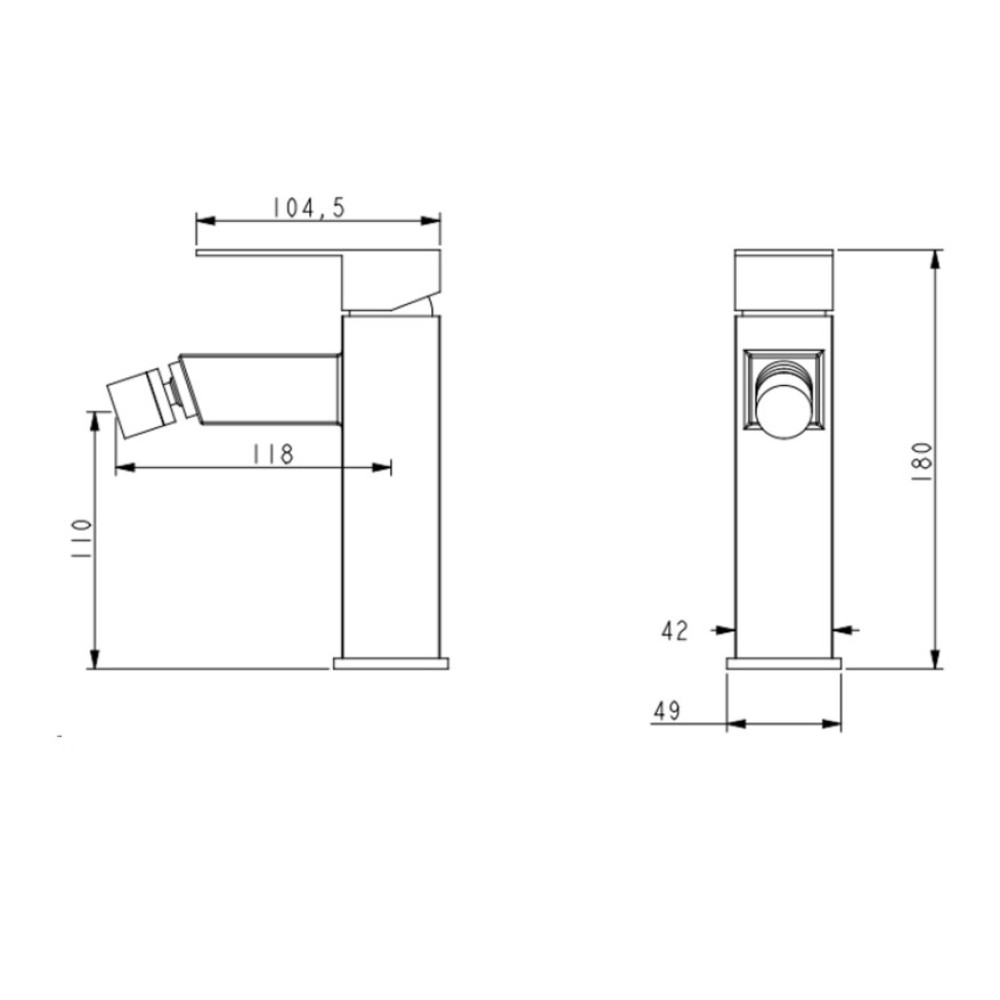 Змішувач для біде Lidz Kubis 001AF, Nickel (k35) LDKUB001AFNKS46097
