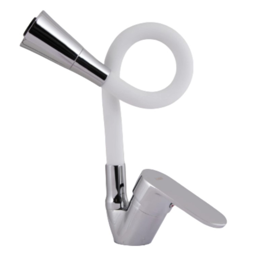 Змішувач для кухні Lidz Tani 008F3 з гнучким виливом (k40) White / Chrome LDTAN008F3WCR37037