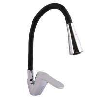 Змішувач для кухні Lidz Tani 008F3 з гнучким виливом (k40) Black / Chrome LDTAN008F3BCR39484