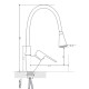 Змішувач для кухні Lidz Tani 008F3 з гнучким виливом (k40) Black / Chrome LDTAN008F3BCR39484