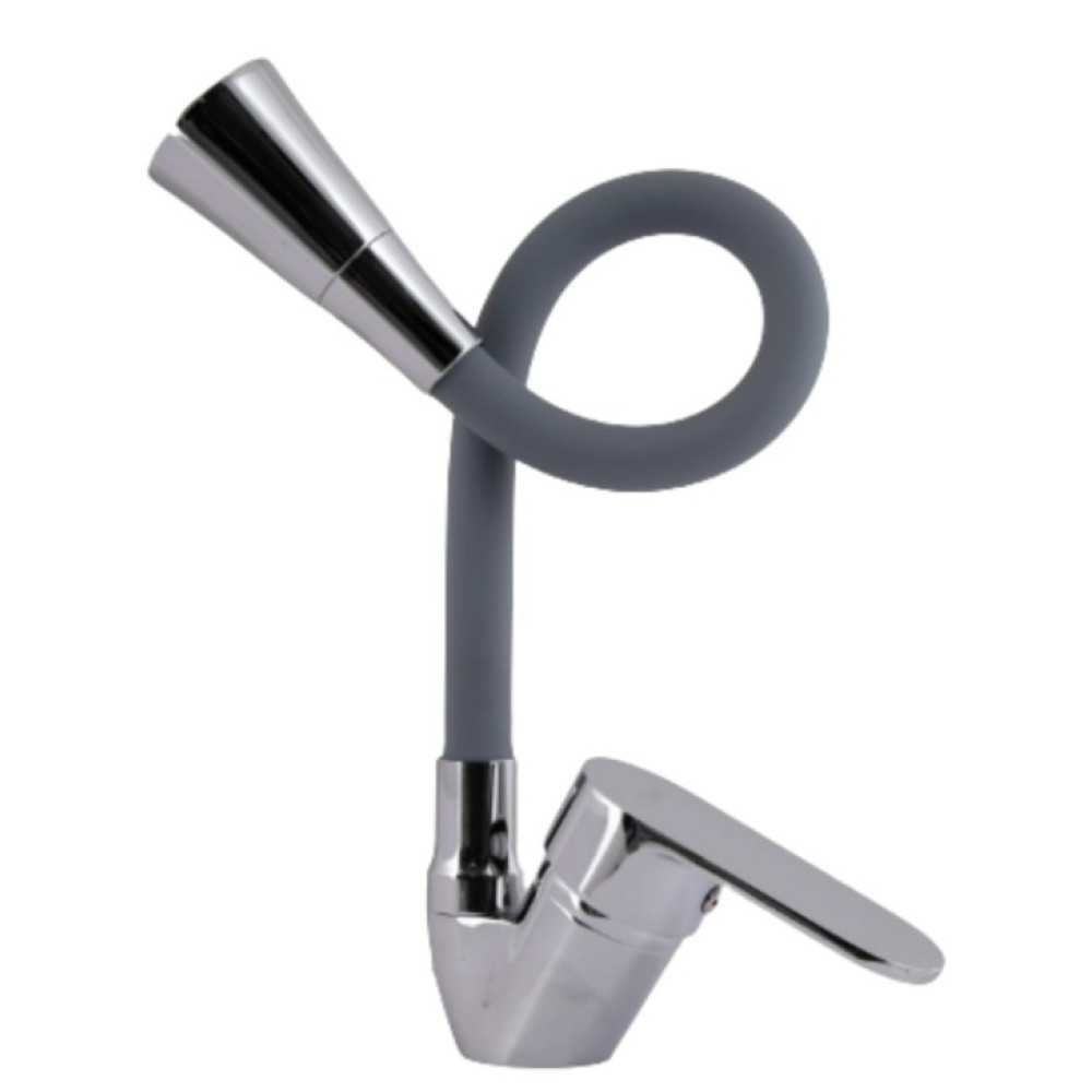 Змішувач для кухні Lidz Tani 008F3 з гнучким виливом (k40) Grey / Chrome LDTAN008F3GCR39507
