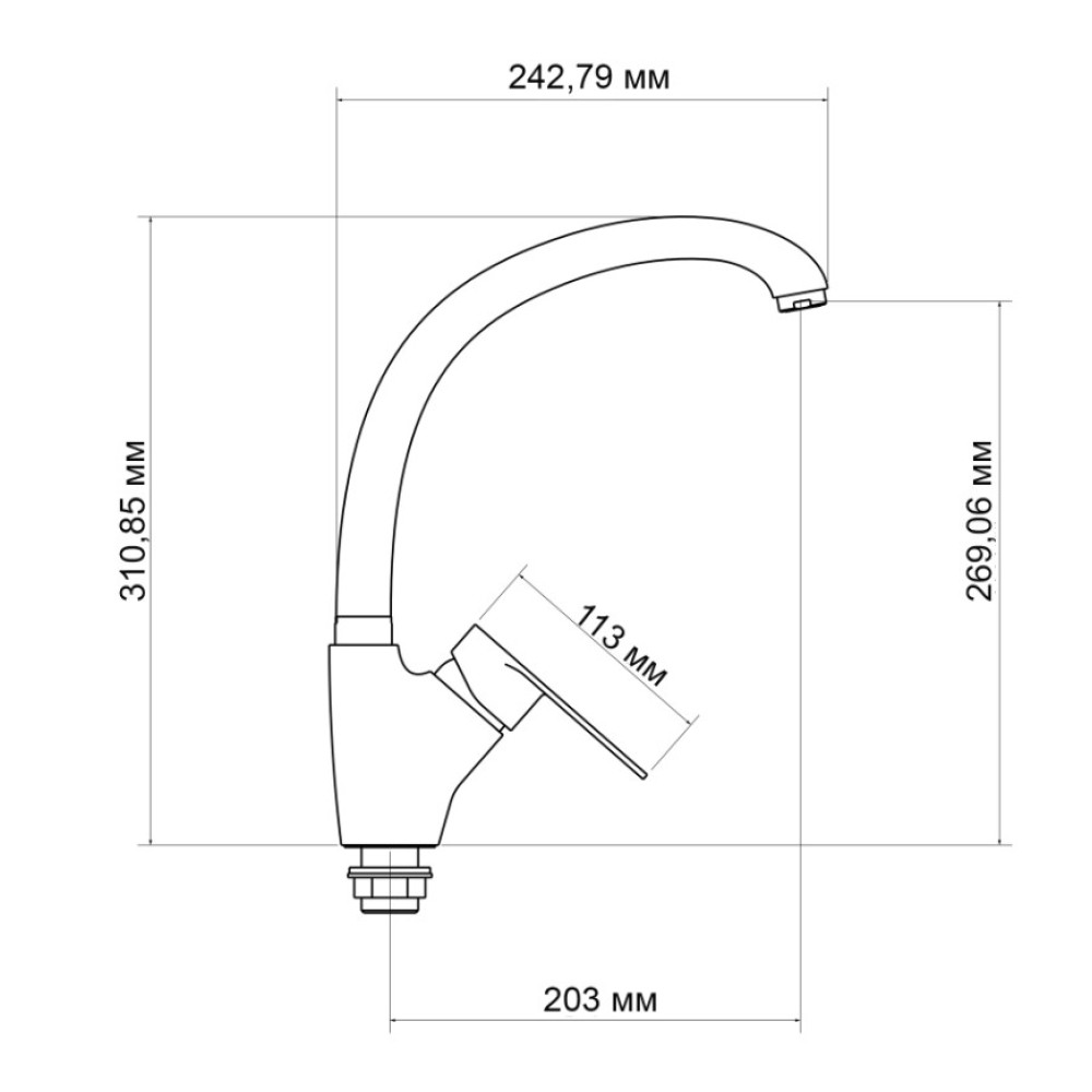 Змішувач для кухні Lidz Tani 007F, Chrome (k40) LDTAN007FCRM44970