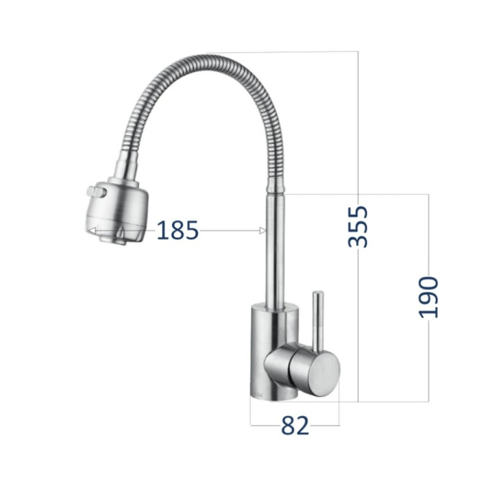 Змішувач для кухні Lidz Aria 015F41, Nickel (k35) LDARI015F41NKS45306