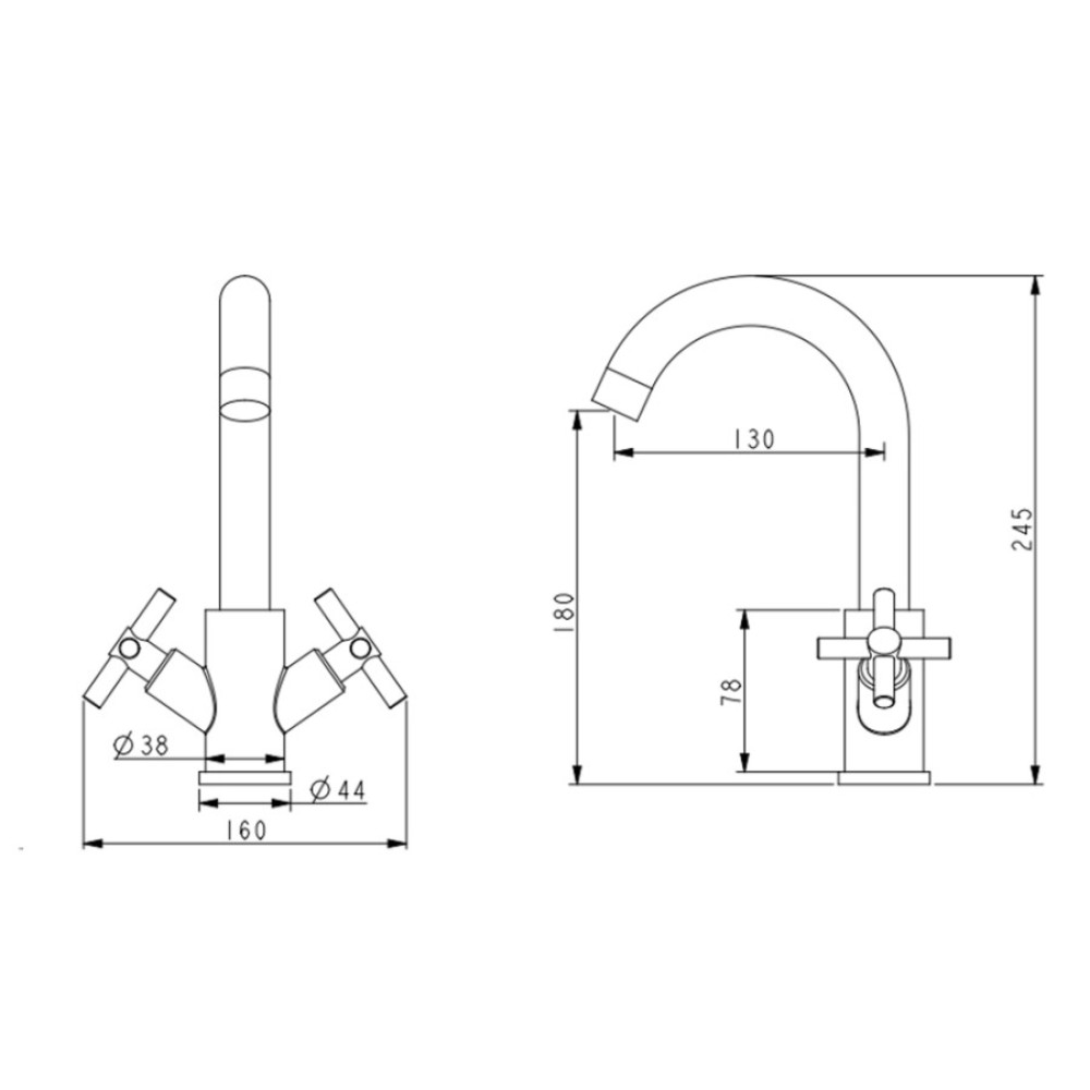 Змішувач для кухні Lidz Wind 161F LDWIN161FNKS46098