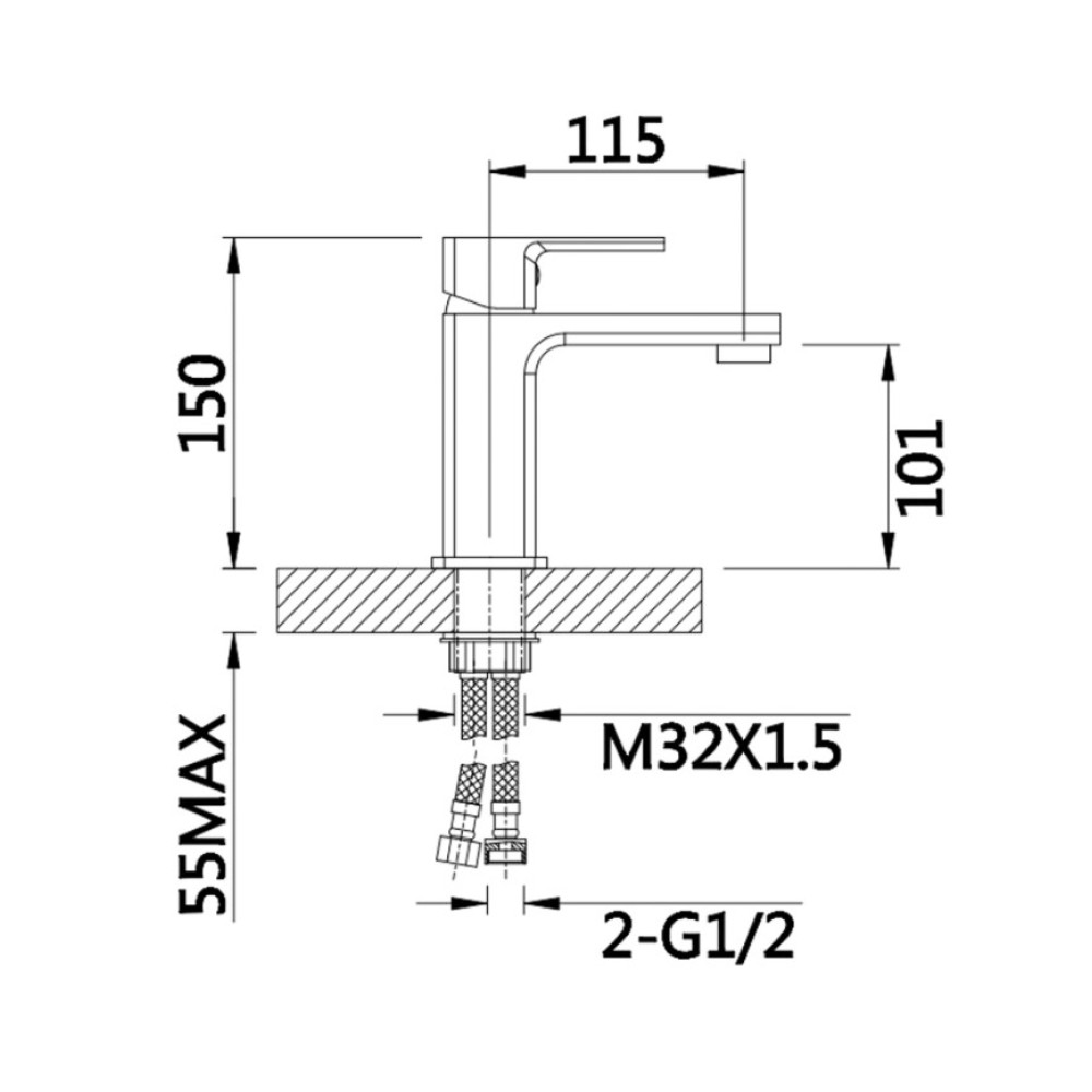 Змішувач для раковини Lidz Dozorca 001 (k35) LDDOZ001CRM45403