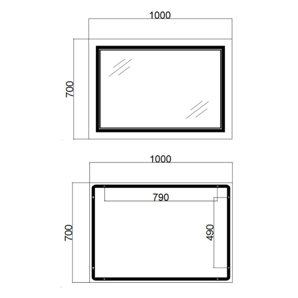Дзеркало Qtap Cardinal з LED-підсвічуванням Touch QT0478C10070