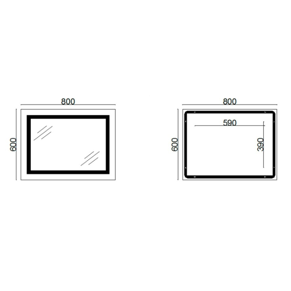 Дзеркало Lidz Kubis з LED-підсвічуванням Touch LD78LF9048060