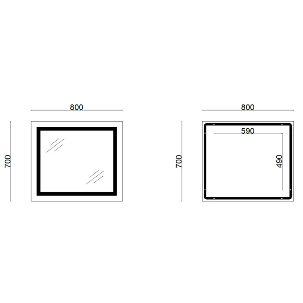 Дзеркало Lidz Kubis з LED-підсвічуванням Touch LD78LF9048070