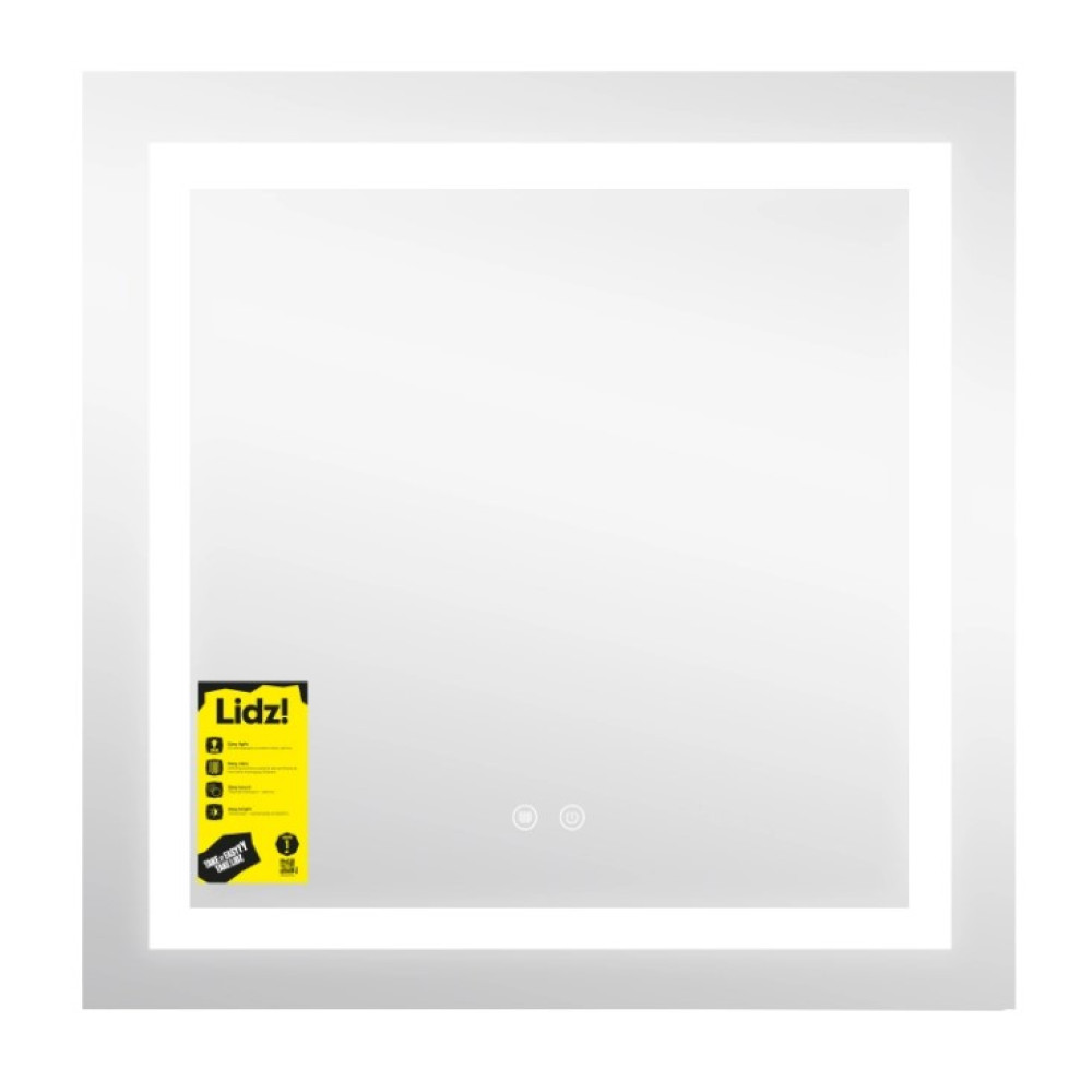 Дзеркало Lidz Kubis (KU1) 700х700 мм, прямокутне, з LED-підсвічуванням Touch LDKU70070049287
