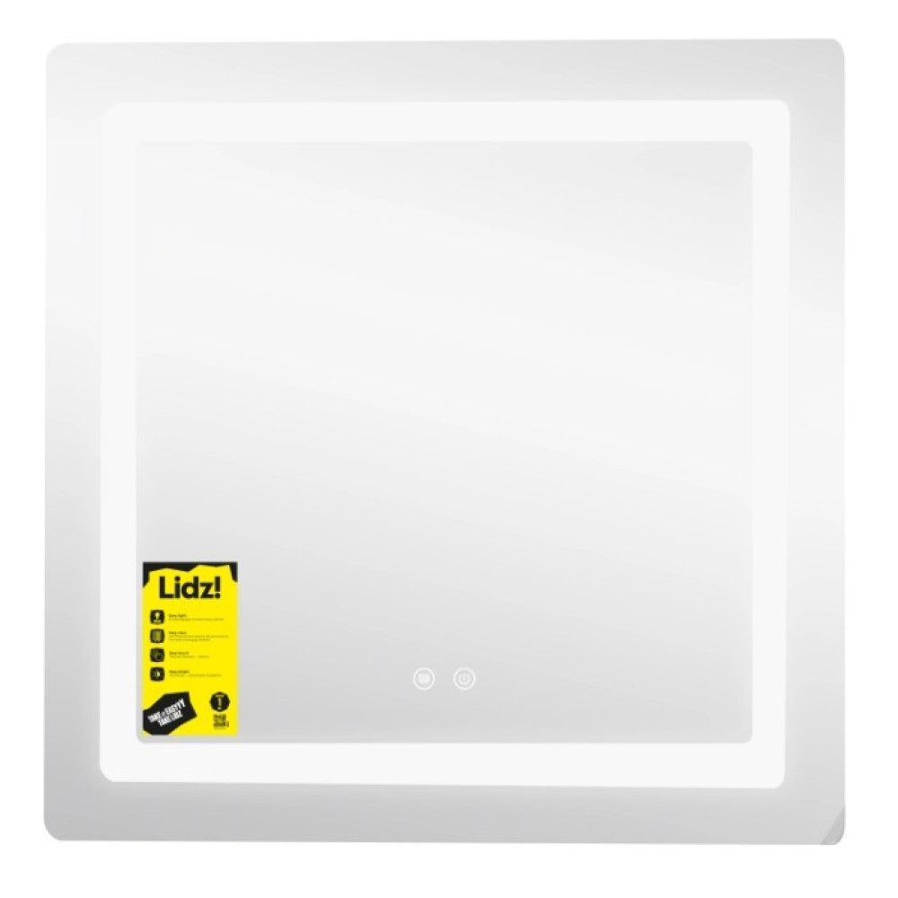 Дзеркало Lidz Kubis (KU2) 700х700 мм, прямокутне, з LED-підсвічуванням Touch LDKU70070049288