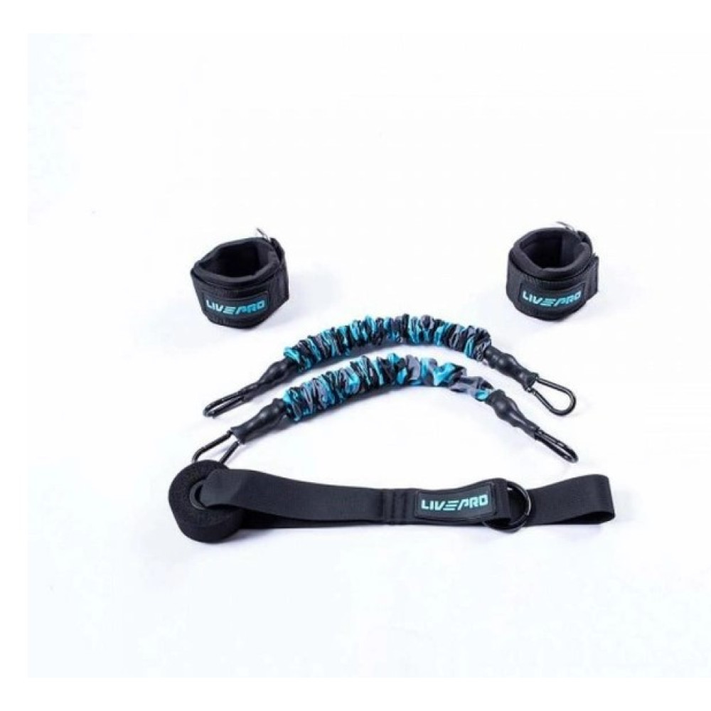 Еспандер LivePro MULTIFUNCTIONAL TRAINING чорний, блакитний Уні 6x11x40см LP8427