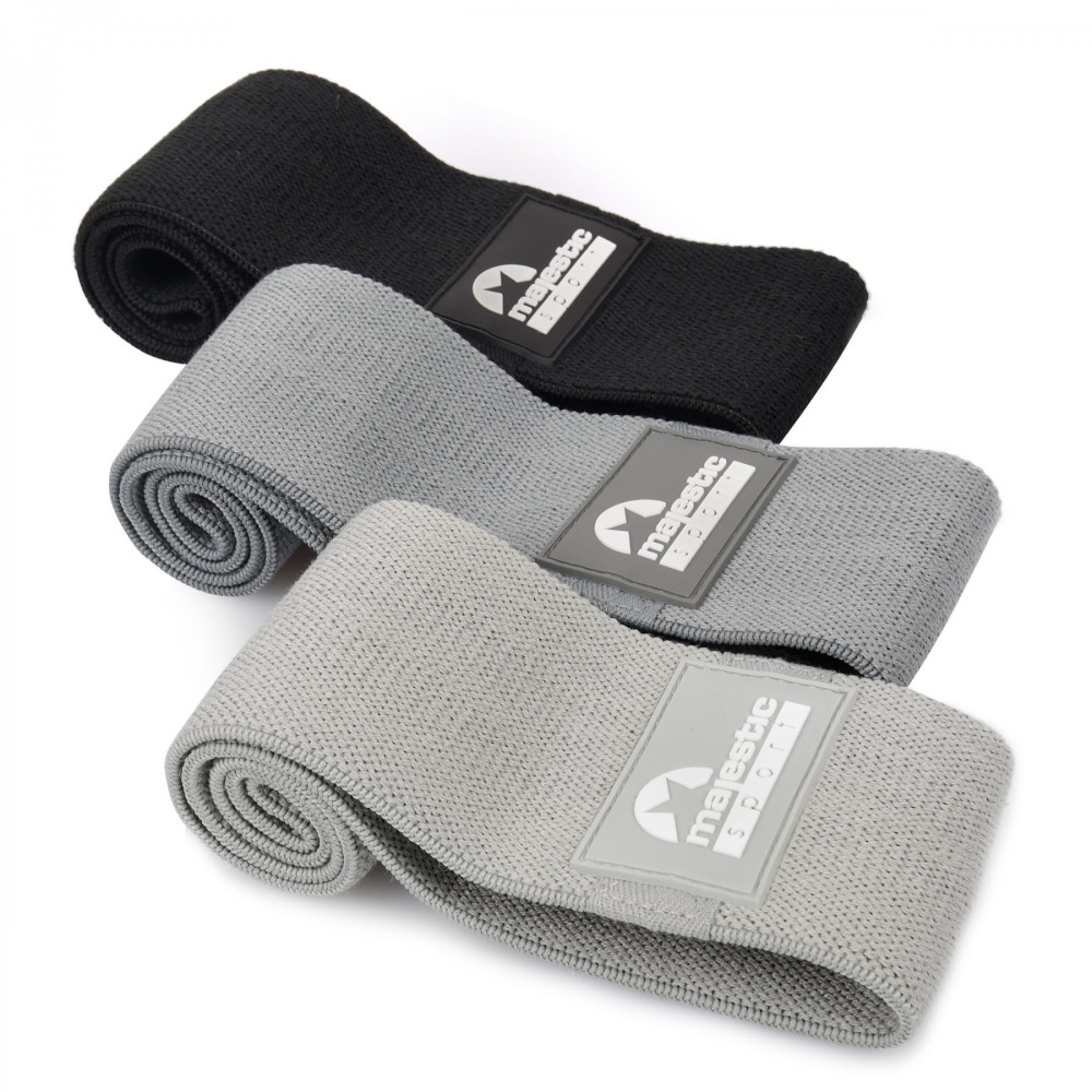 Резинки для фітнесу з тканини Majestic Sport Hip Band набір 13-37 кг 3 шт (M-HB-4504)