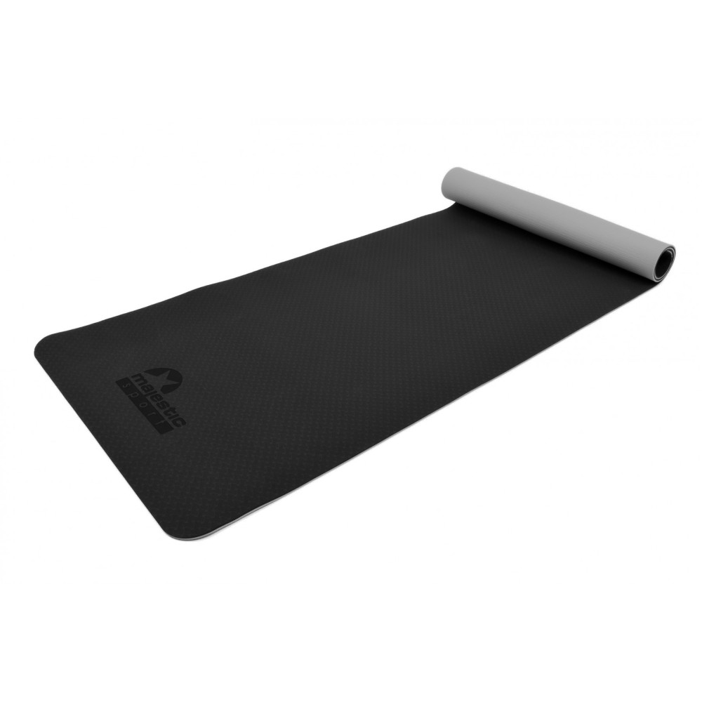 Килимок спортивний Majestic Sport TPE 6 мм для йоги та фітнесу Black/Grey (GVT5010/A)