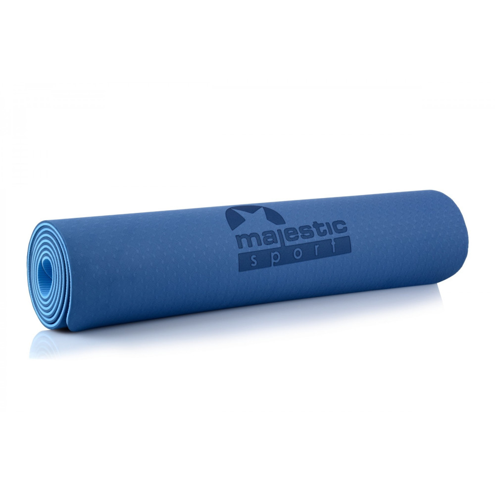 Килимок спортивний Majestic Sport TPE 6 мм для йоги та фітнесу Blue/Sky Blue (GVT5010/B)