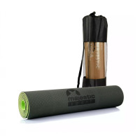 Килимок спортивний Majestic Sport TPE 6 мм для йоги та фітнесу Navy Green/Green (GVT5010/G)