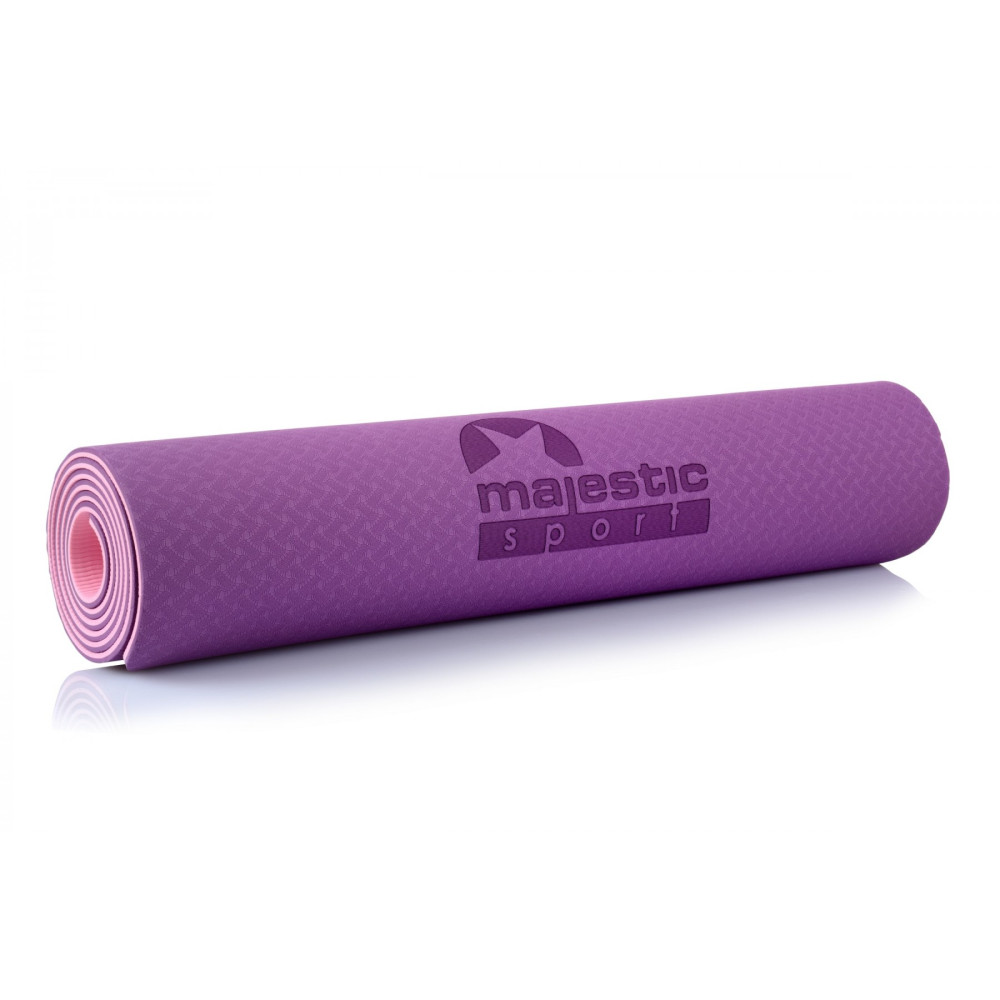 Килимок спортивний Majestic Sport TPE 6 мм для йоги та фітнесу Purple/Pink (GVT5010/P)
