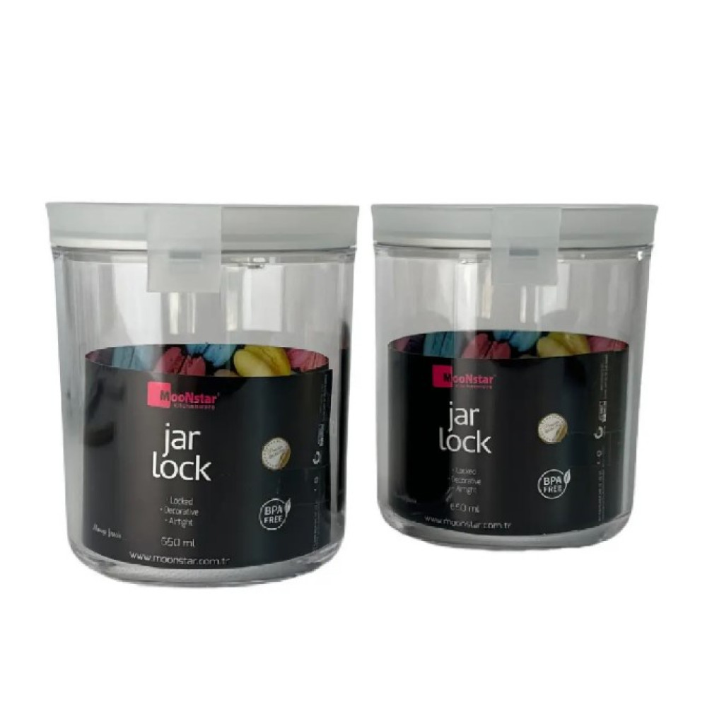 Набір контейнерів акрилових Motek Jarlock 2 шт круглої форми на 0,65 л (JAR-SET)