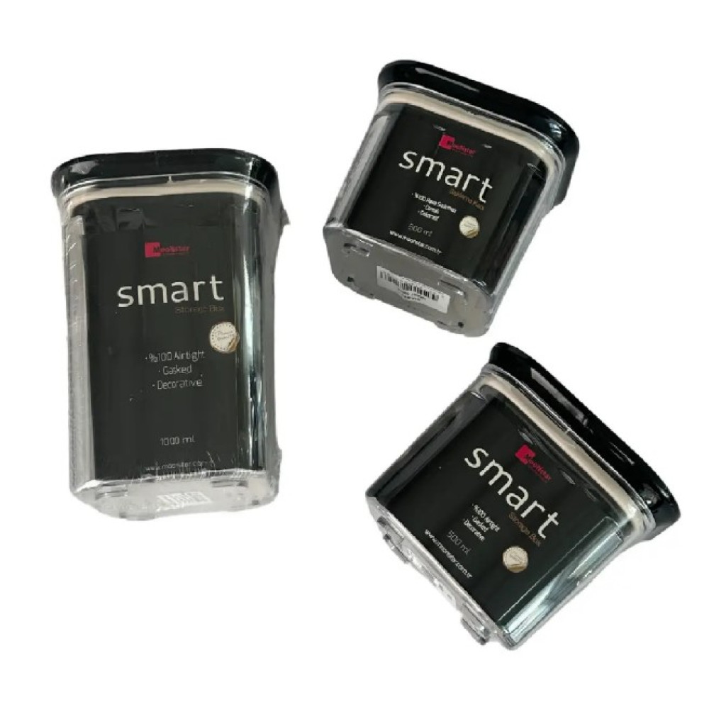 Набір акрилових контейнерів Motek Smart 3 шт з кришкою (0,5 л + 0,5 л + 1 л) (SM-SET)