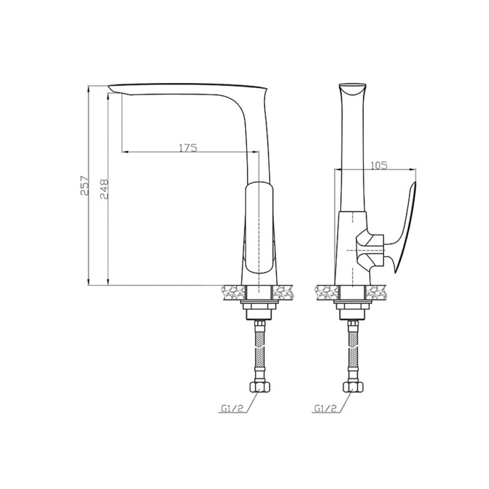 Кухонний змішувач NEWARC Slim 121531