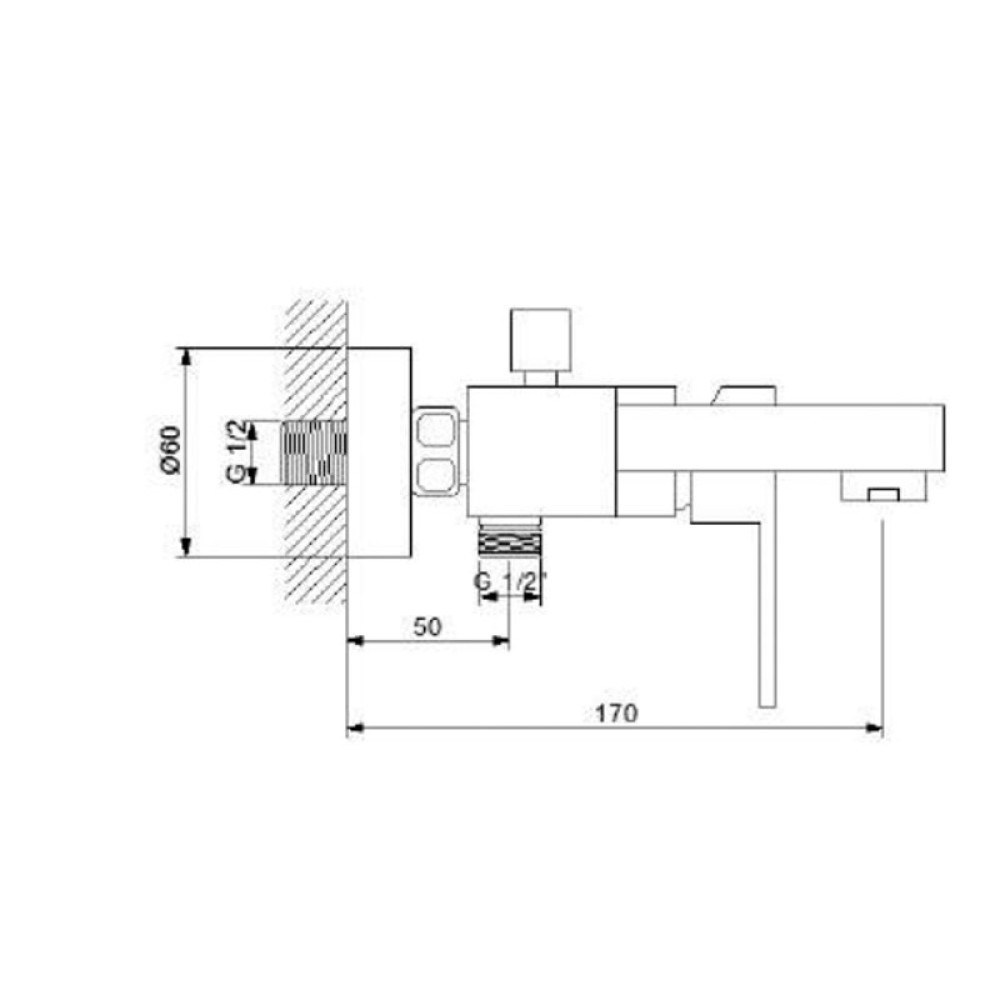 Смеситель для ванны NEWARC Cubic 871511N