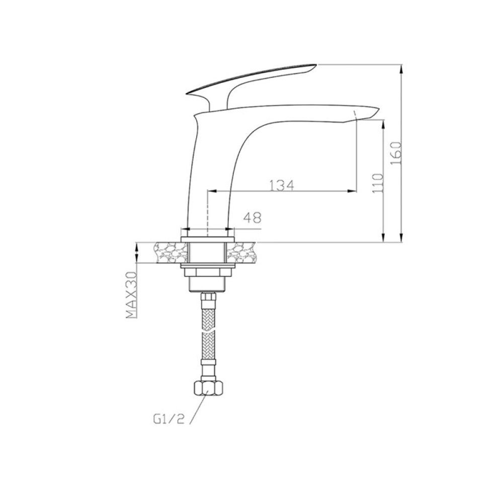 Змішувач для умивальника NEWARC Slim 121521