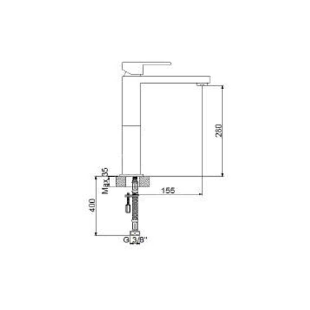Змішувач для умивальника NEWARC Cubic 871001N