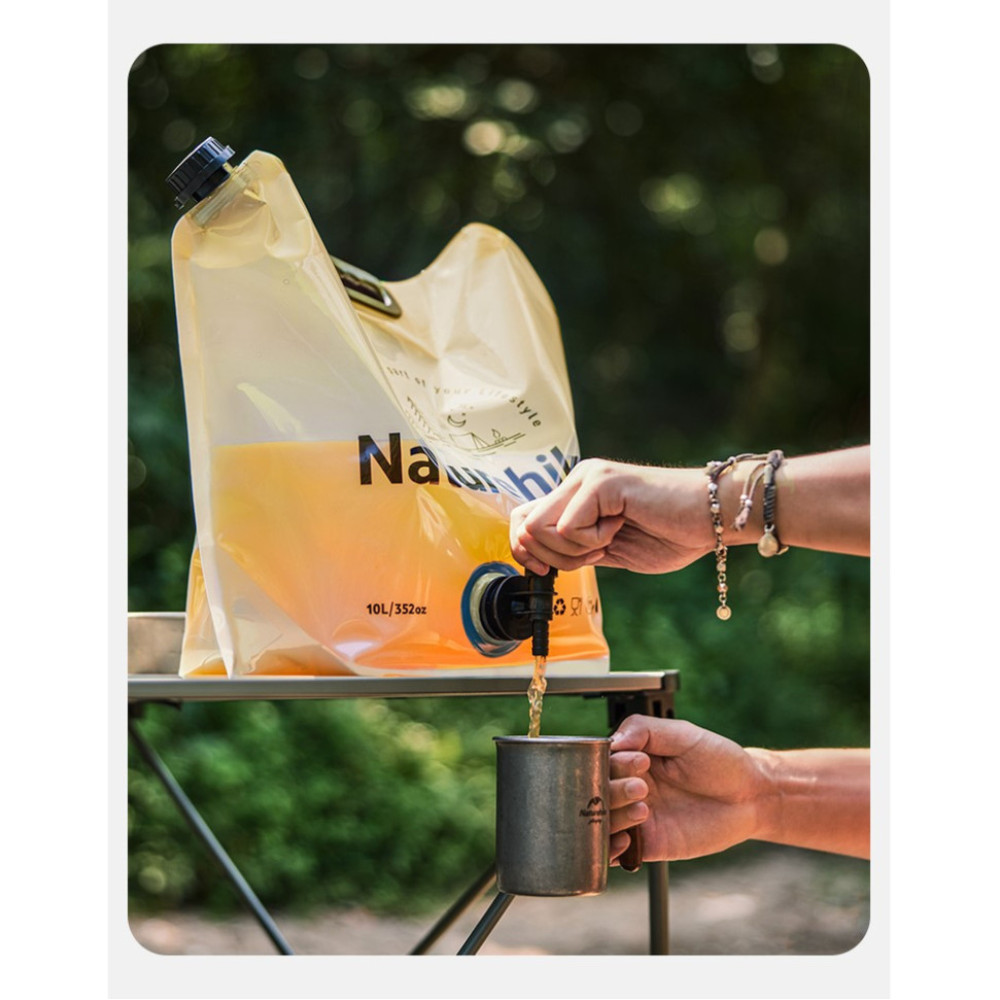 Складаний контейнер для води з поліетилену Naturehike CNK2450CF027, 10 л, жовтий (6927595798355)
