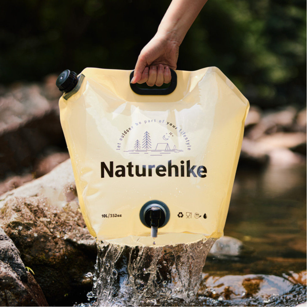 Складаний контейнер для води з поліетилену Naturehike CNK2450CF027, 10 л, жовтий (6927595798355)