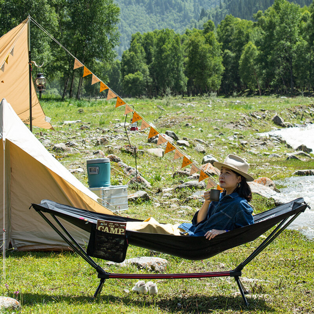 Гамак розкладний одномісний Naturehike Outdoor Folding Hammock NH20JJ011 300D Oxford чорний