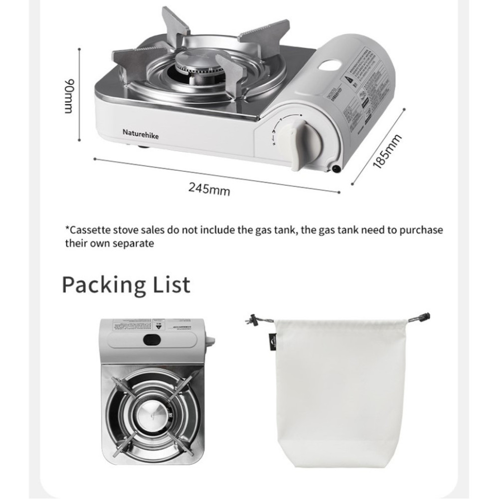 Горелка газовая Naturehike CNK2350CF016, белая (6927595754627)